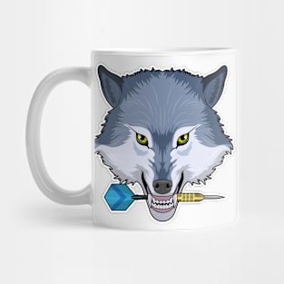 Wolf at Darts with Dart Mug